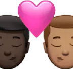 Apple প্ল্যাটফর্মে জন্য kiss: man, man, dark skin tone, medium skin tone