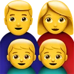 family: man, woman, boy, boy สำหรับแพลตฟอร์ม Apple