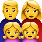 family: man, woman, girl, girl für Apple Plattform