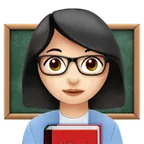 woman teacher: light skin tone untuk platform Apple