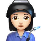 woman factory worker: light skin tone pentru platforma Apple