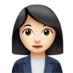 woman office worker: light skin tone untuk platform Apple