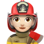 Apple dla platformy woman firefighter: light skin tone
