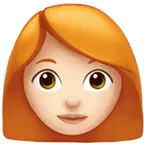 woman: light skin tone, red hair pour la plateforme Apple