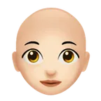 woman: light skin tone, bald für Apple Plattform