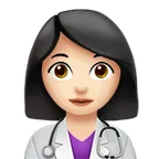 woman health worker: light skin tone for Apple platform