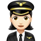 woman pilot: light skin tone untuk platform Apple