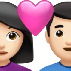 Apple প্ল্যাটফর্মে জন্য couple with heart: woman, man, light skin tone