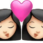 kiss: woman, woman, light skin tone สำหรับแพลตฟอร์ม Apple