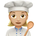 woman cook: medium-light skin tone สำหรับแพลตฟอร์ม Apple
