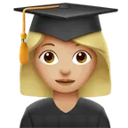 woman student: medium-light skin tone til Apple platform
