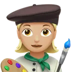 woman artist: medium-light skin tone สำหรับแพลตฟอร์ม Apple