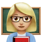woman teacher: medium-light skin tone pour la plateforme Apple