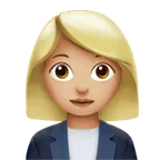 woman office worker: medium-light skin tone สำหรับแพลตฟอร์ม Apple