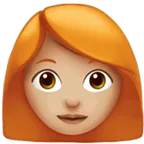 woman: medium-light skin tone, red hair สำหรับแพลตฟอร์ม Apple