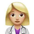 woman health worker: medium-light skin tone for Apple platform
