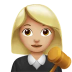 woman judge: medium-light skin tone สำหรับแพลตฟอร์ม Apple