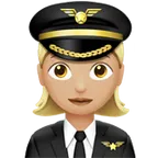 Apple platformu için woman pilot: medium-light skin tone