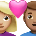 couple with heart: woman, man, medium-light skin tone, medium skin tone per la piattaforma Apple
