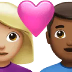 couple with heart: woman, man, medium-light skin tone, medium-dark skin tone für Apple Plattform