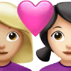 Apple platformon a(z) couple with heart: woman, woman, medium-light skin tone, light skin tone képe