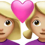 couple with heart: woman, woman, medium-light skin tone สำหรับแพลตฟอร์ม Apple