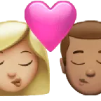Apple dla platformy kiss: woman, man, medium-light skin tone, medium skin tone