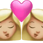 kiss: woman, woman, medium-light skin tone for Apple platform