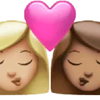 Apple প্ল্যাটফর্মে জন্য kiss: woman, woman, medium-light skin tone, medium skin tone