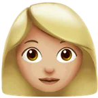 woman: medium-light skin tone per la piattaforma Apple