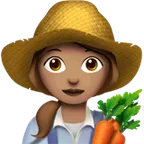 woman farmer: medium skin tone til Apple platform