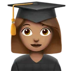 woman student: medium skin tone สำหรับแพลตฟอร์ม Apple