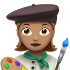 woman artist: medium skin tone สำหรับแพลตฟอร์ม Apple