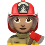 woman firefighter: medium skin tone pentru platforma Apple