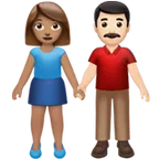 Apple 플랫폼을 위한 woman and man holding hands: medium skin tone, light skin tone