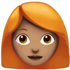 woman: medium skin tone, red hair para la plataforma Apple