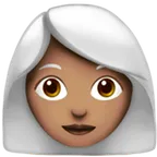 woman: medium skin tone, white hair alustalla Apple