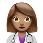 woman health worker: medium skin tone untuk platform Apple