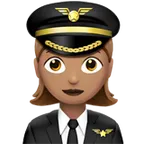 woman pilot: medium skin tone per la piattaforma Apple