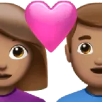 couple with heart: woman, man, medium skin tone for Apple platform