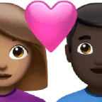 couple with heart: woman, man, medium skin tone, dark skin tone per la piattaforma Apple