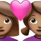 couple with heart: woman, woman, medium skin tone pentru platforma Apple