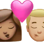 Apple dla platformy kiss: woman, man, medium skin tone, medium-light skin tone