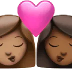 kiss: woman, woman, medium skin tone, medium-dark skin tone für Apple Plattform
