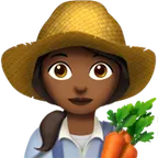 Apple platformu için woman farmer: medium-dark skin tone