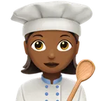 woman cook: medium-dark skin tone untuk platform Apple