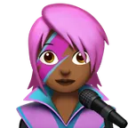 woman singer: medium-dark skin tone til Apple platform