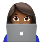 Apple dla platformy woman technologist: medium-dark skin tone