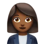 woman office worker: medium-dark skin tone untuk platform Apple