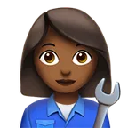 woman mechanic: medium-dark skin tone สำหรับแพลตฟอร์ม Apple